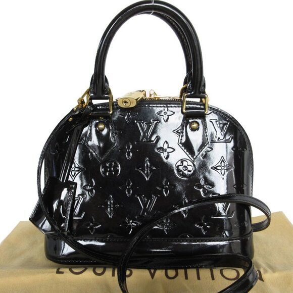LOUIS VUITTON Black Monogram Leather Alma Shoulder Bag - Picture 1 of 5